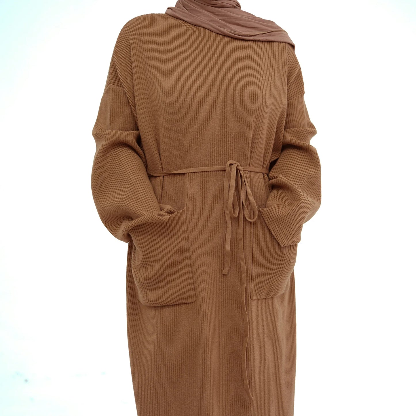 Dubai Abaya for Women Autumn Winter Soft Thickened Knitted Loose Sweater Dress Ramadan Muslim Abayas Woman Islam Modest Dresses