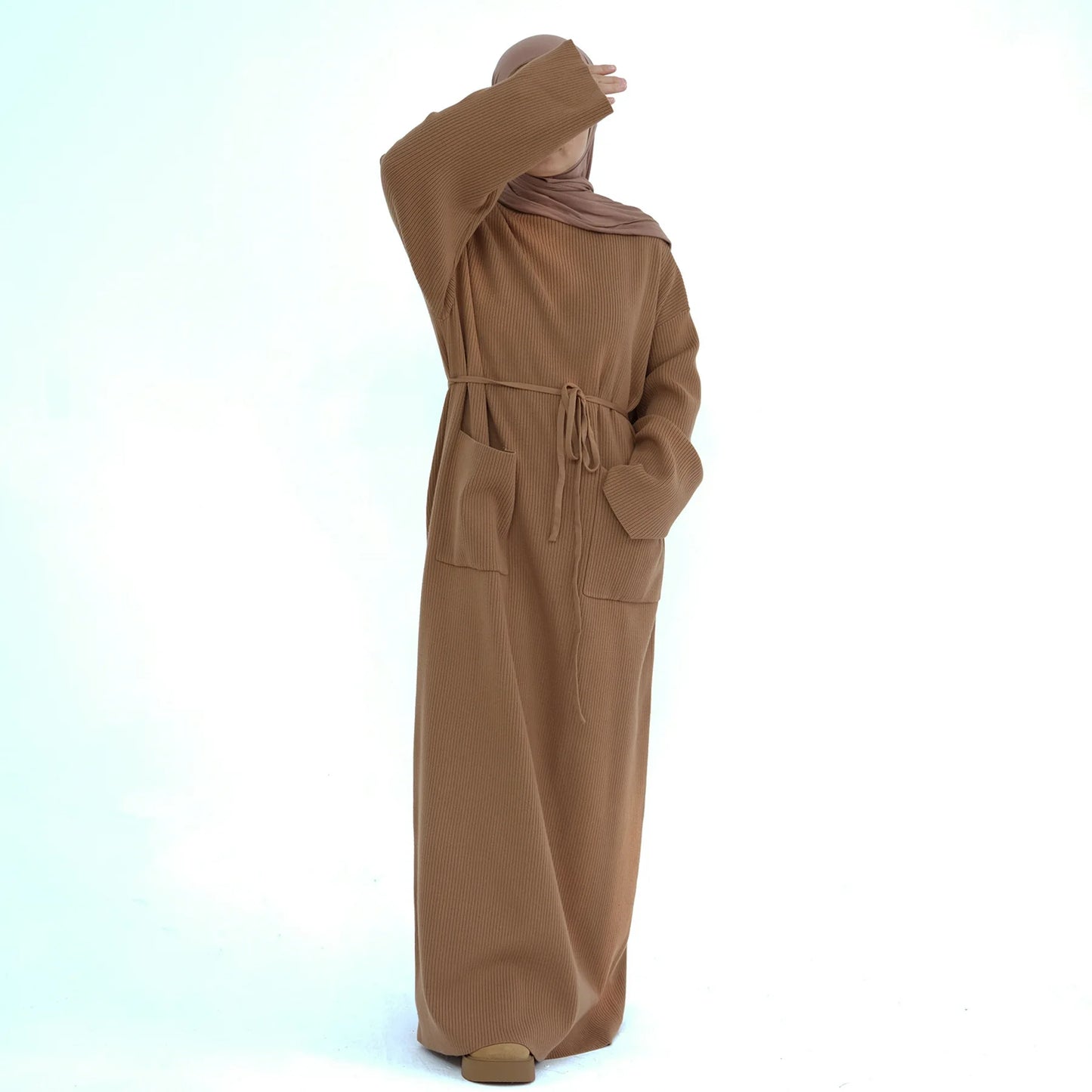 Dubai Abaya for Women Autumn Winter Soft Thickened Knitted Loose Sweater Dress Ramadan Muslim Abayas Woman Islam Modest Dresses