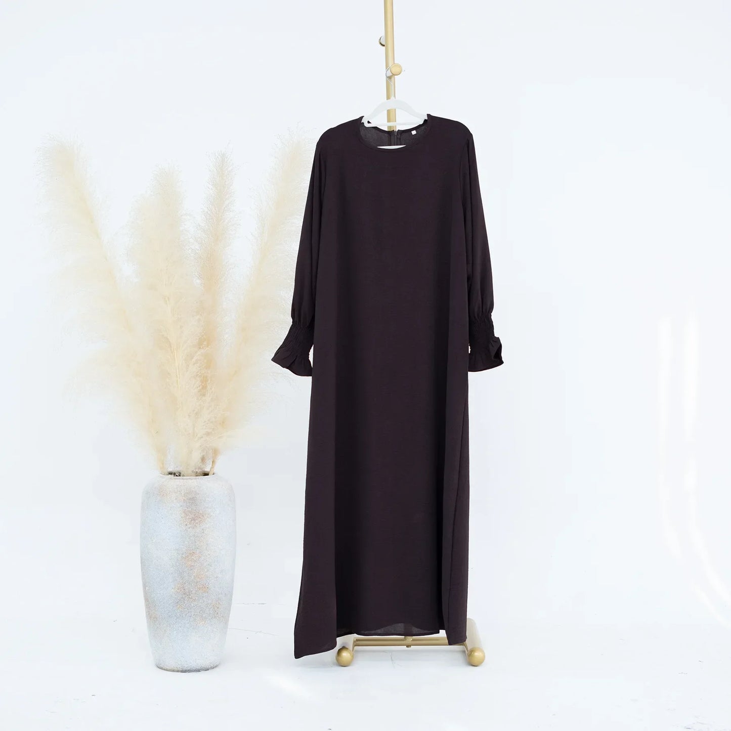 Muslim Abaya for Women Crepe Islamic Clothing Dresses Plain Basic Long Dress Dubai Turkish Modest Kafan Hijab Robe