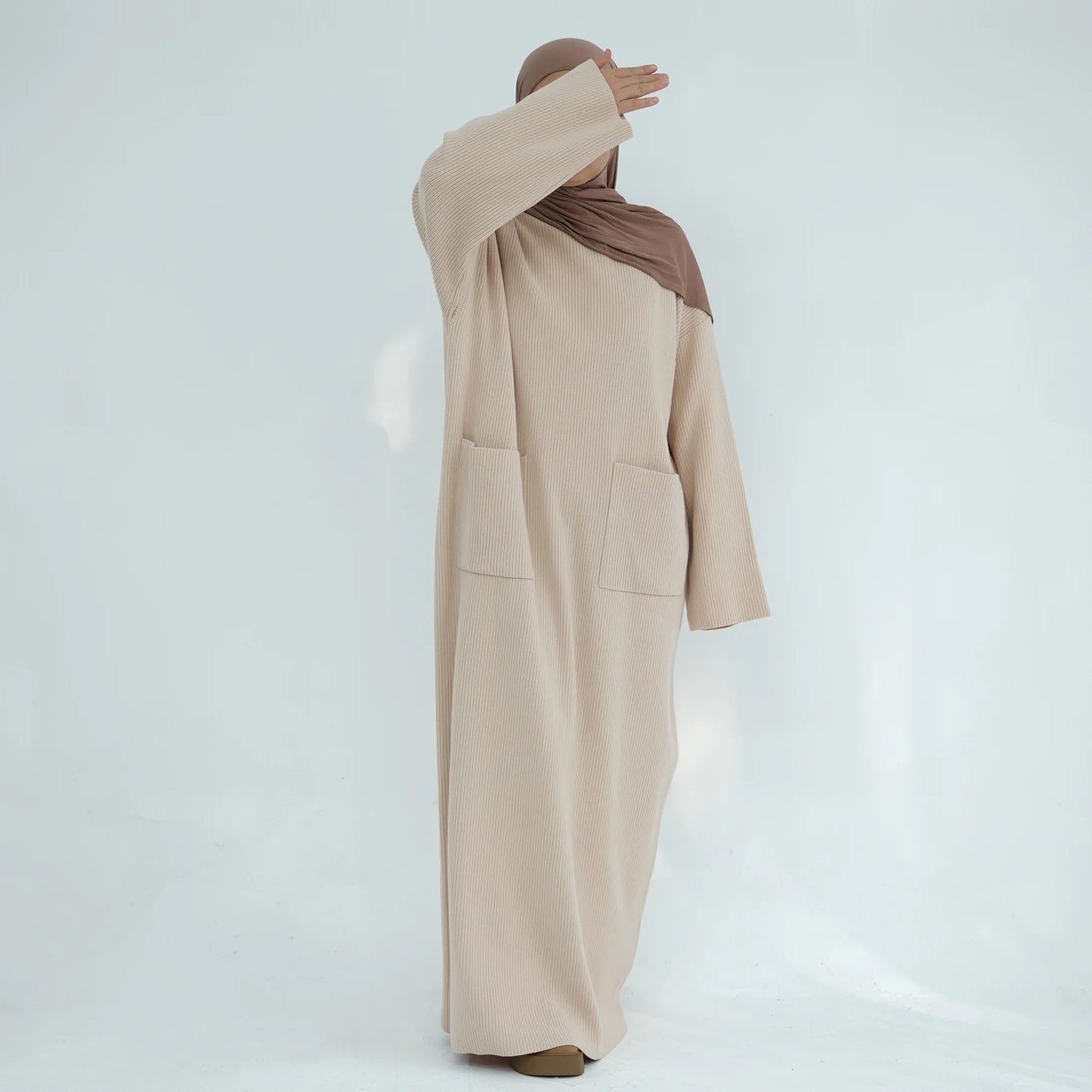 Dubai Abaya for Women Autumn Winter Soft Thickened Knitted Loose Sweater Dress Ramadan Muslim Abayas Woman Islam Modest Dresses