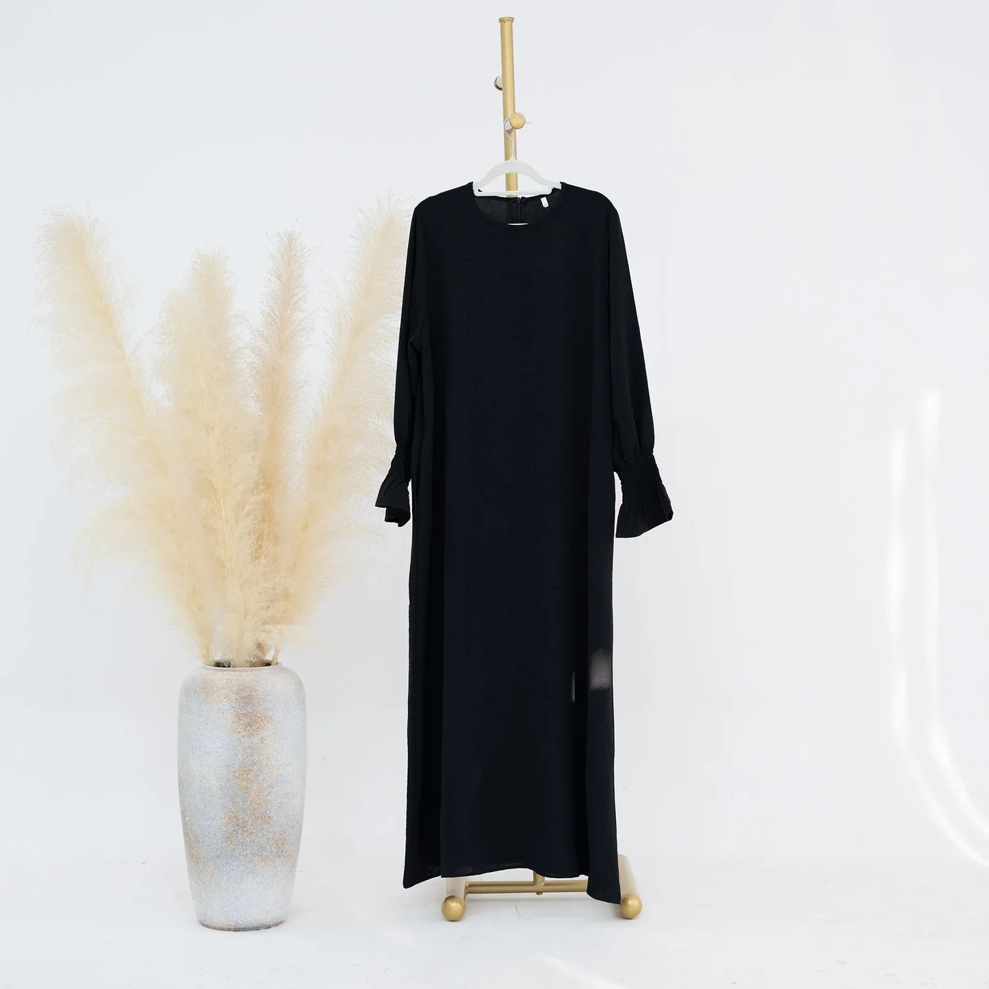 Muslim Abaya for Women Crepe Islamic Clothing Dresses Plain Basic Long Dress Dubai Turkish Modest Kafan Hijab Robe