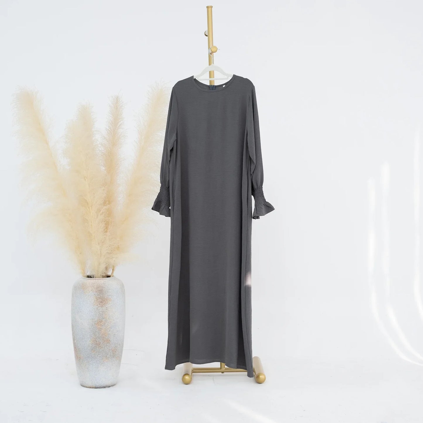 Muslim Abaya for Women Crepe Islamic Clothing Dresses Plain Basic Long Dress Dubai Turkish Modest Kafan Hijab Robe